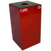 WITT GeoCube Square Recycling Receptacle w/ Round Opening - 28 gallon, Red